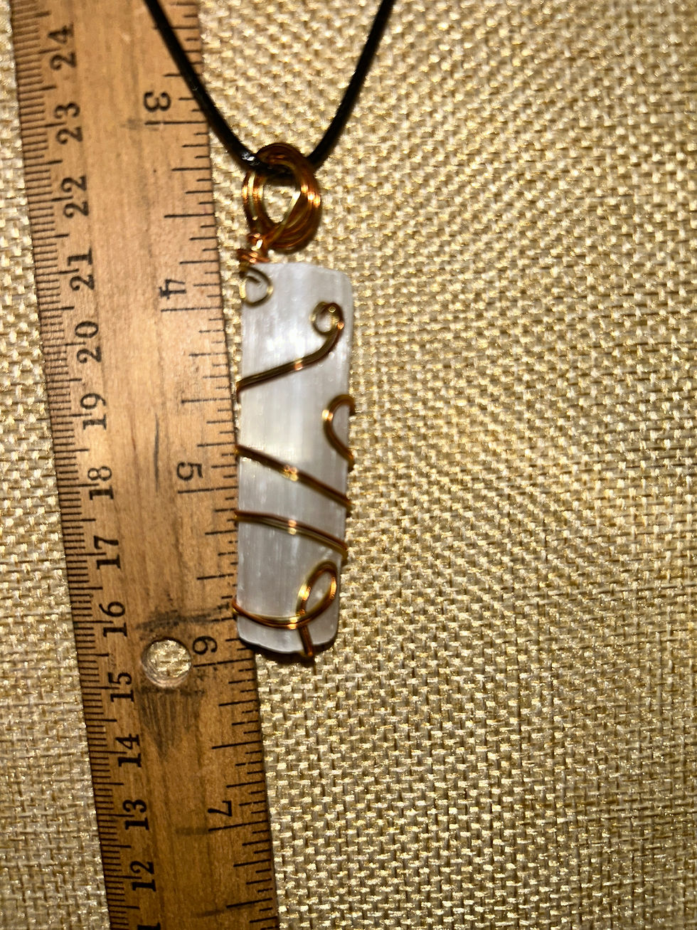 Thumbnail: Selenite Stick Wire Wrap Pendant 2