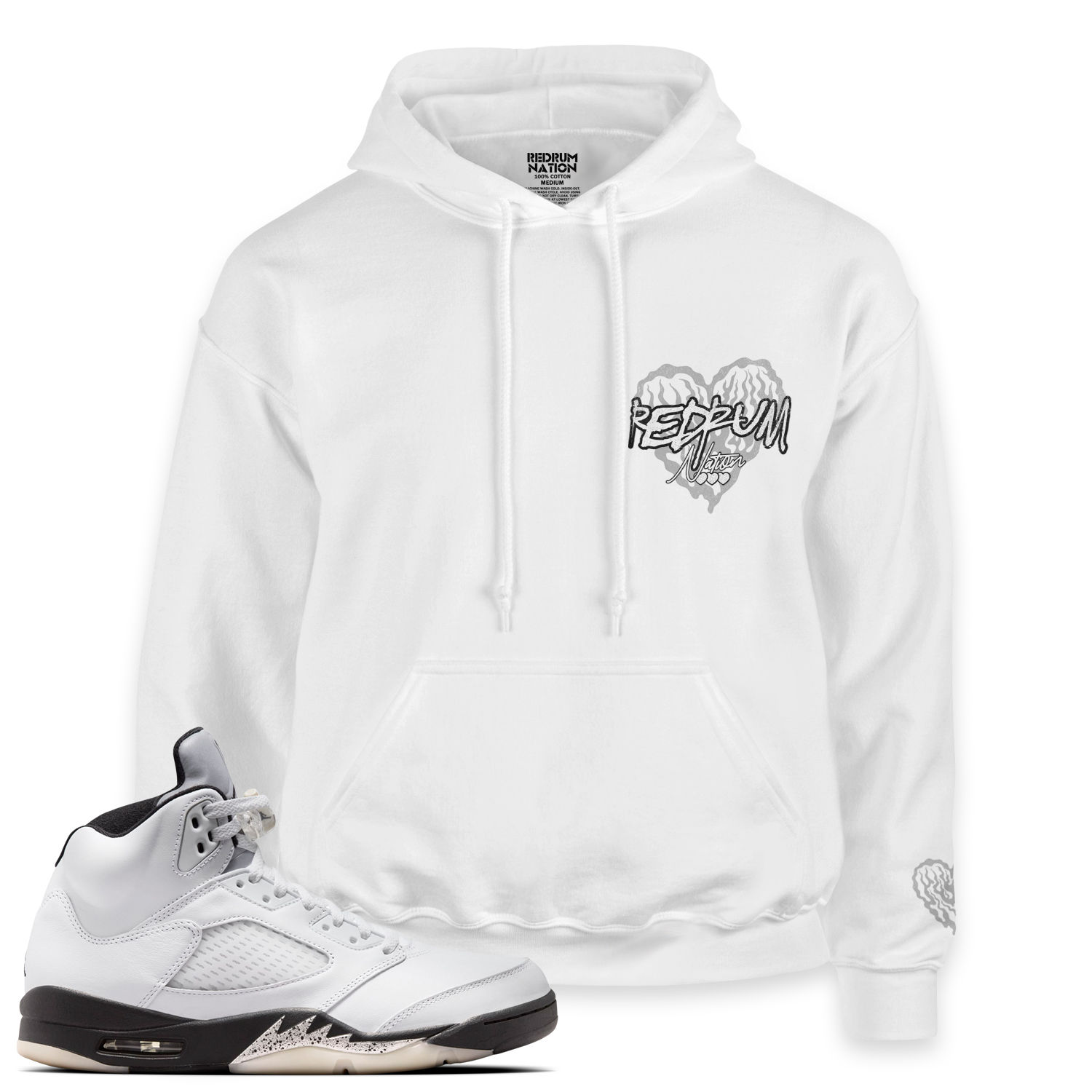 White Black 5 Hope Pullover Hoodie