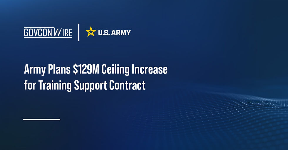 Army Plans $129M Ceiling Increase for Training Support Contract