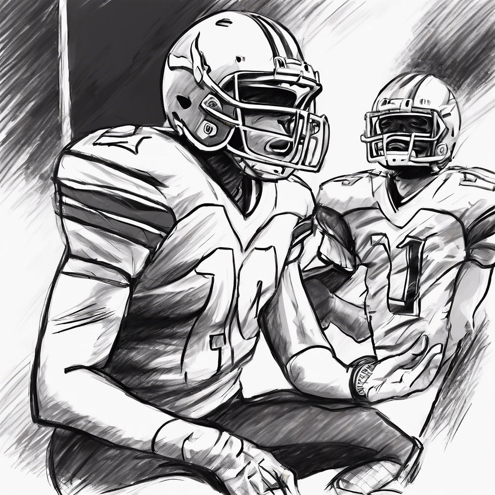 Football player becoming ready