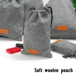 leather soft woolen pouches