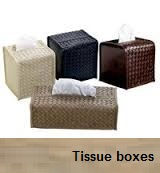 Leather tissue box holders