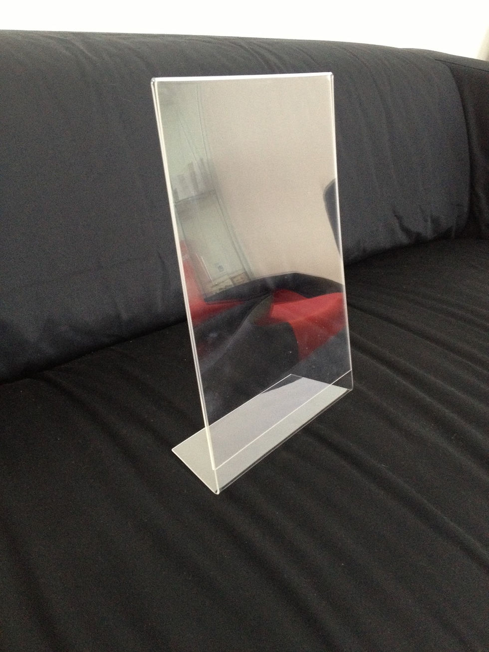 Acrylic-A4 sandwich stands L shaped