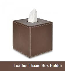 Leather tissue box holder1