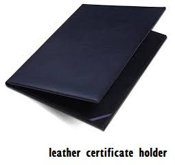 Leather certificate holder