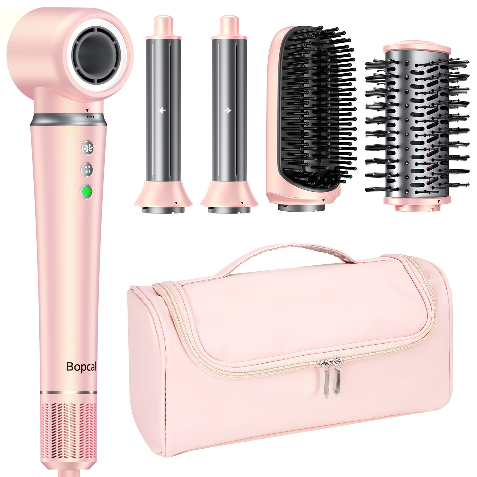 5 in 1 Hot Air Styler Wrap with Travel Bag- 1200W Professional High-Speed Hair D