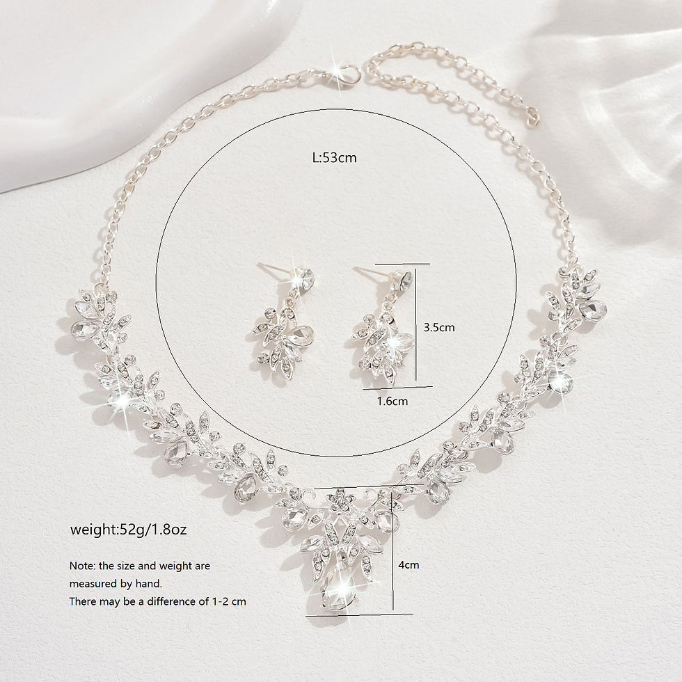 Thumbnail: 3pcs New Fashion Necklace Sets for Women Waterdrop Collar Choker Necklace Earrin