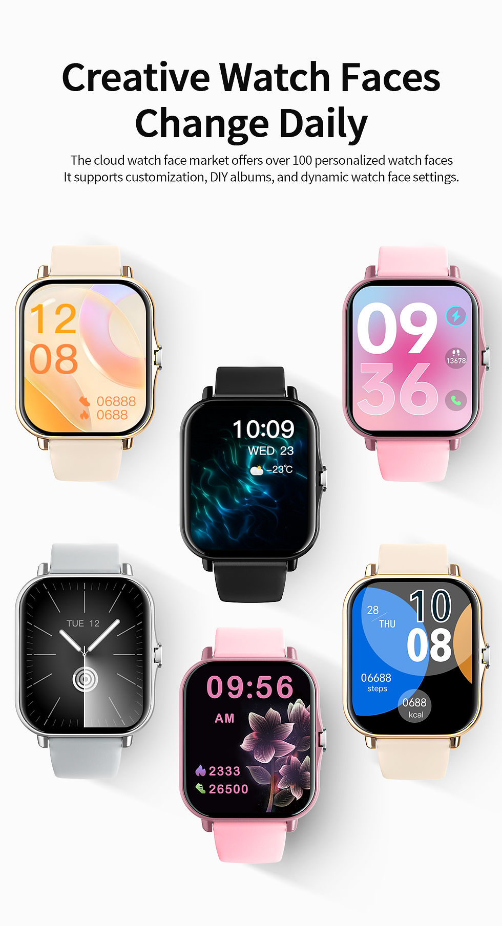 Thumbnail: New Smartwatch BT Call Health&Sleep Monitoring 1.83''HD Screen Kids Smart Watch 