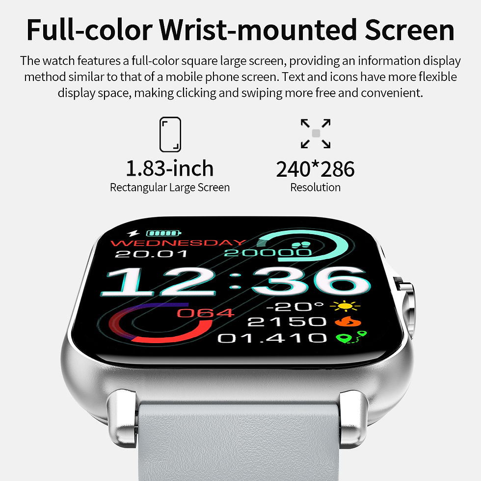 Thumbnail: New Smartwatch BT Call Health&Sleep Monitoring 1.83''HD Screen Kids Smart Watch 