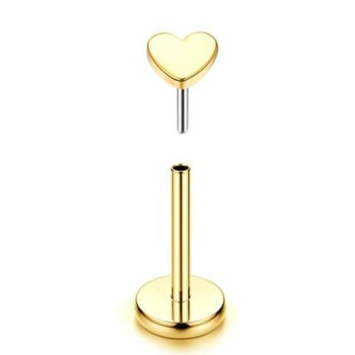 Thumbnail: Bobisty 20G Flat Back studs Earrings  for Women Men 14K Gold Plated Push-in Cart