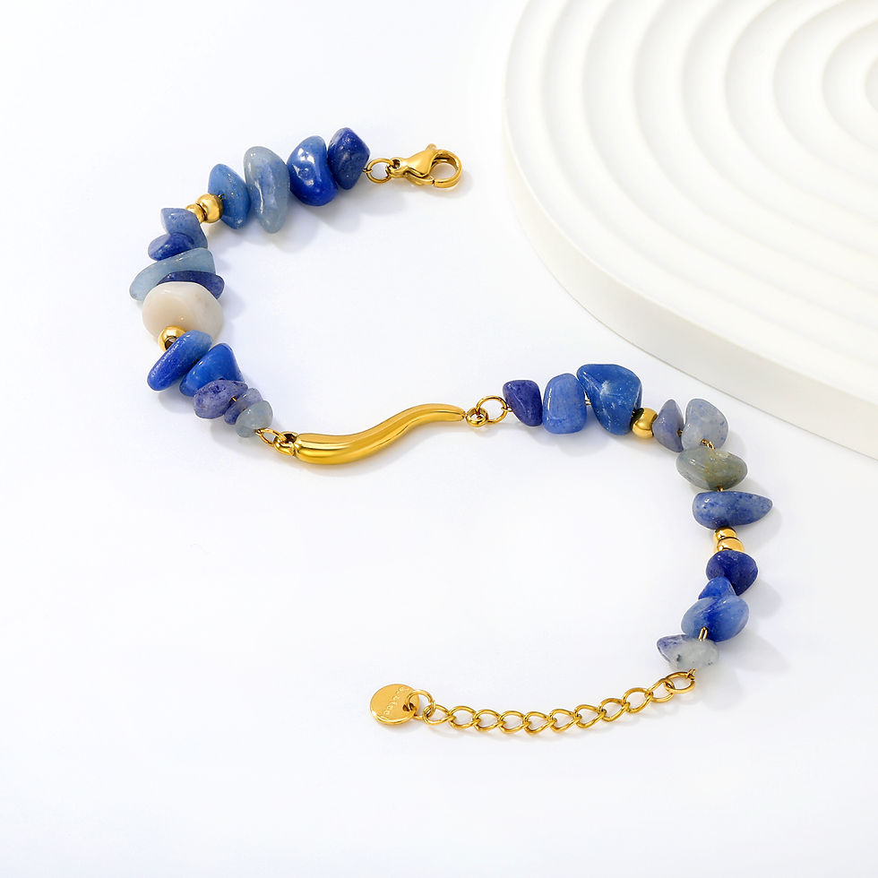 Thumbnail: LUXUSTEEL Aventurine Natural Stone Bracelets New Bohemian Jewelry Bangles For Wo