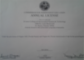Certificate Commission for independent education annual license