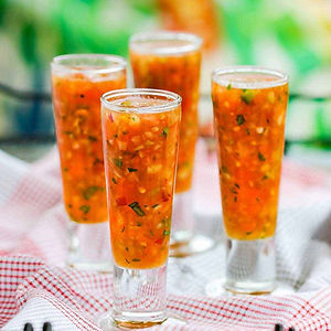 Heirloom Tomato Gazpacho Shooters