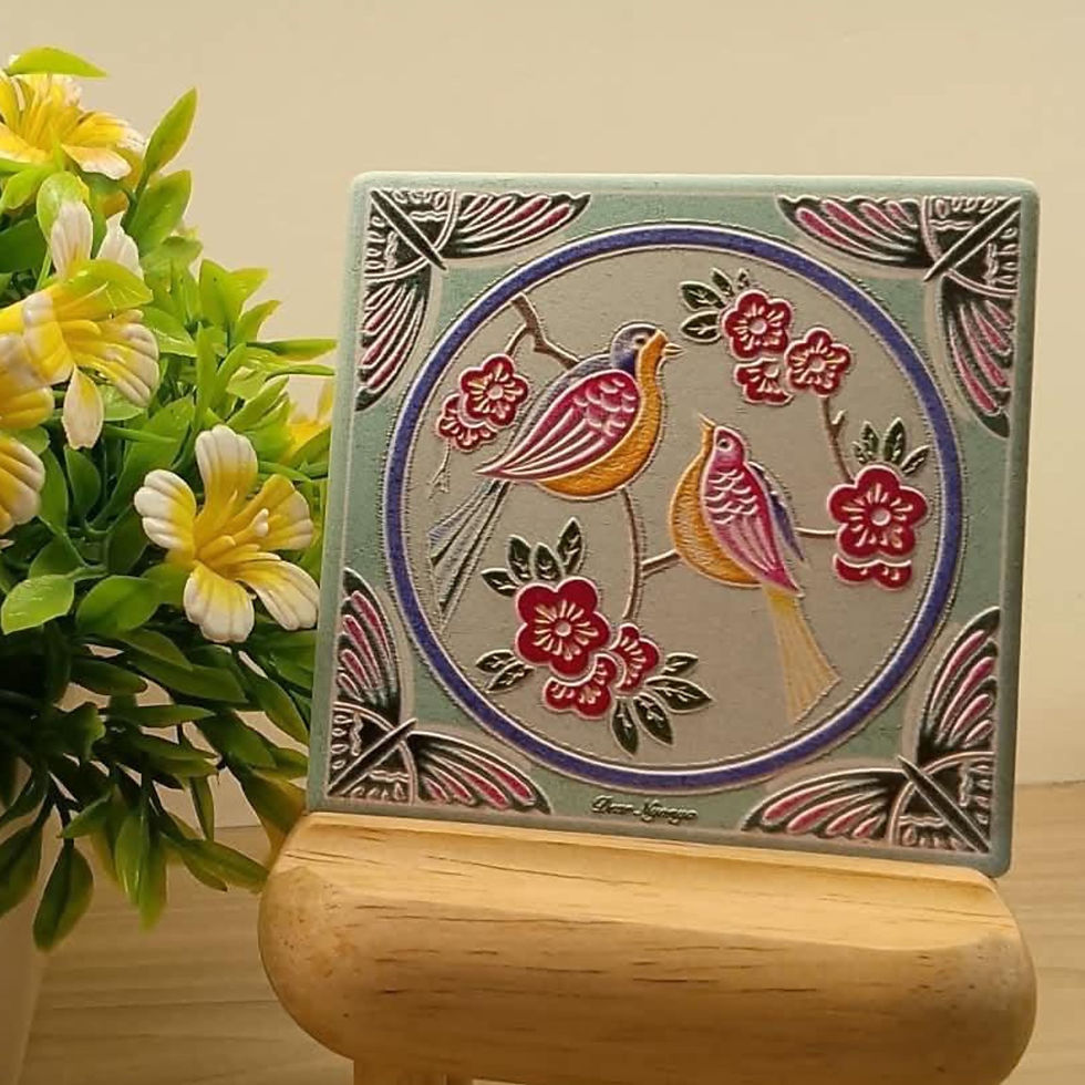 Peranakan Nyonya Tile Fridge Magnet – Birds