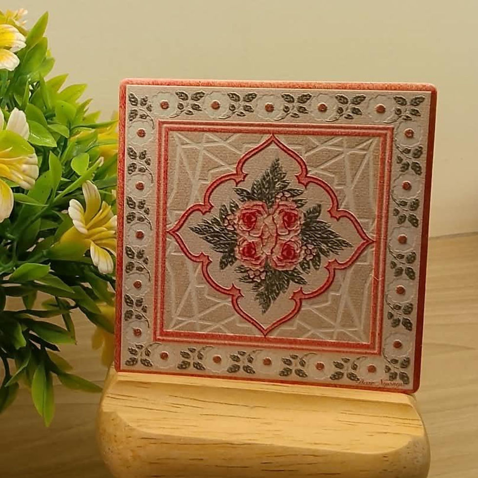 Peranakan Nyonya Tile Fridge Magnet – Rose Garden