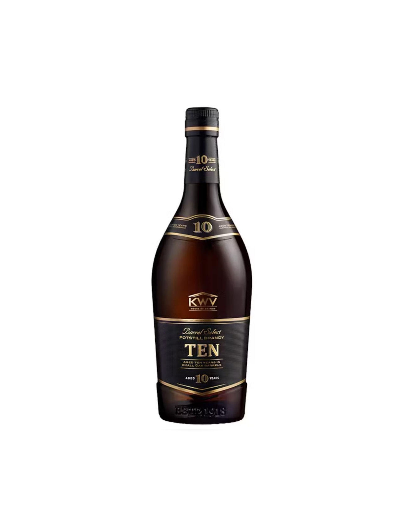KWV 10 Year Old : Pot Still Brandy : Aged In Small Oak Barrels
