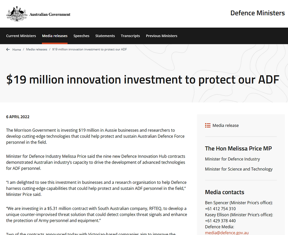 $19 million innovation investment to protect our ADF