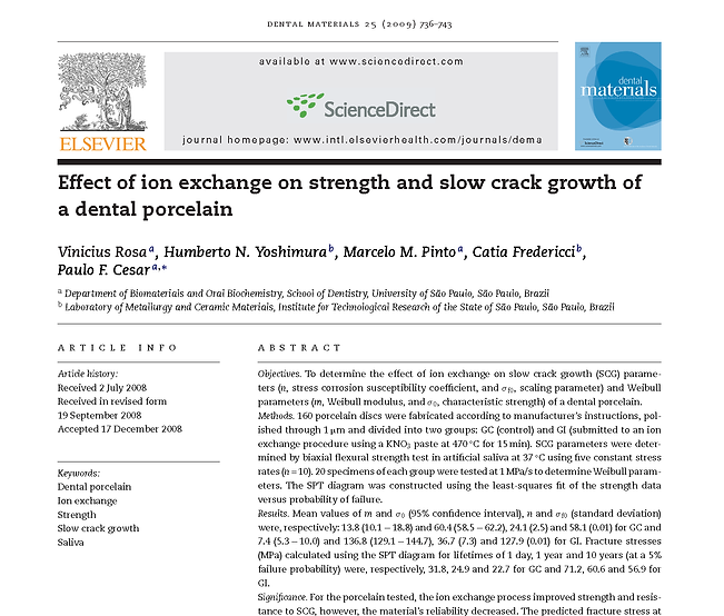 2007-01 Effect of ion exchange on strength and slow crack growth of a dental porcelain_Pag