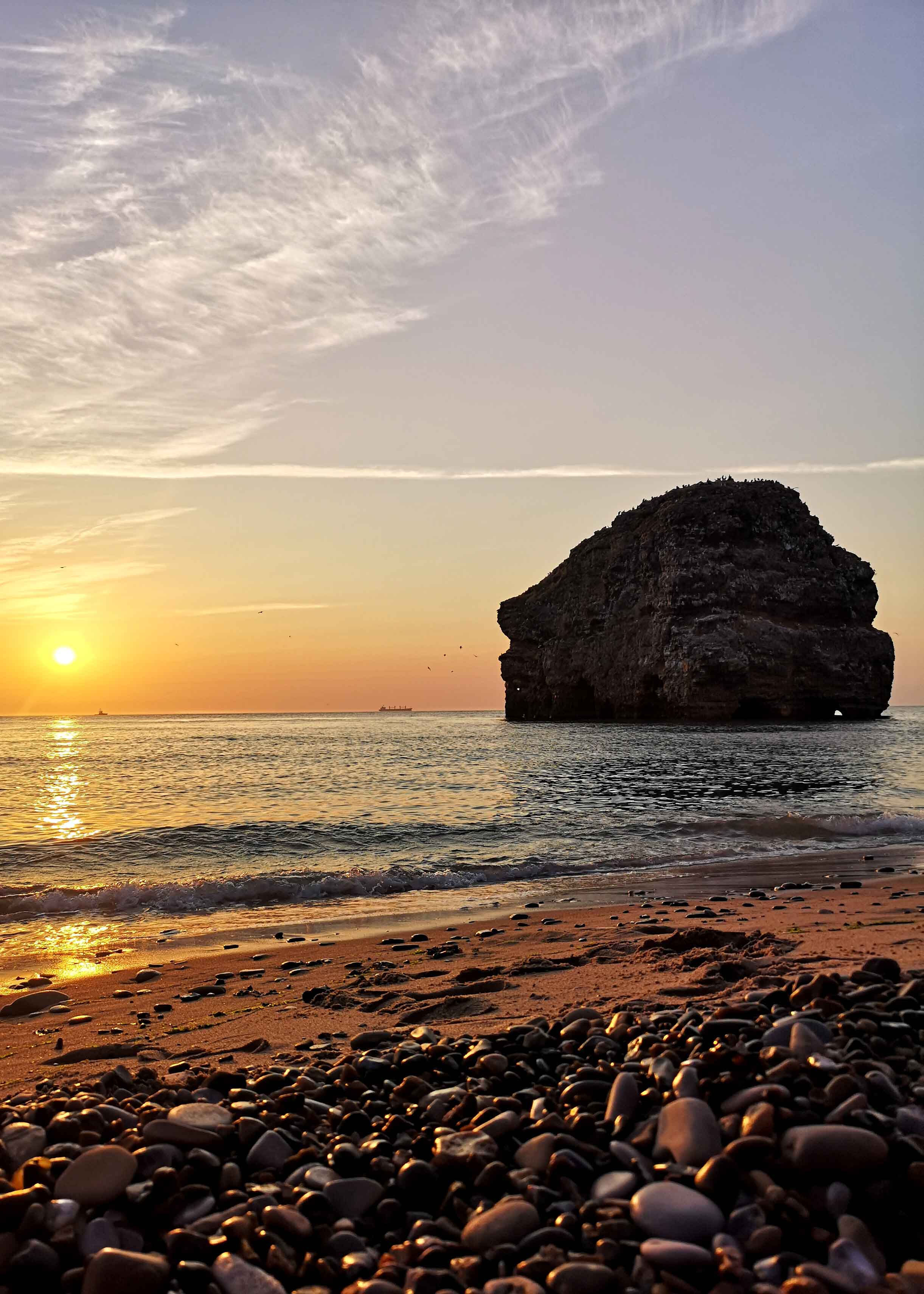 Greetings Card - Marsden Rock Sunrise