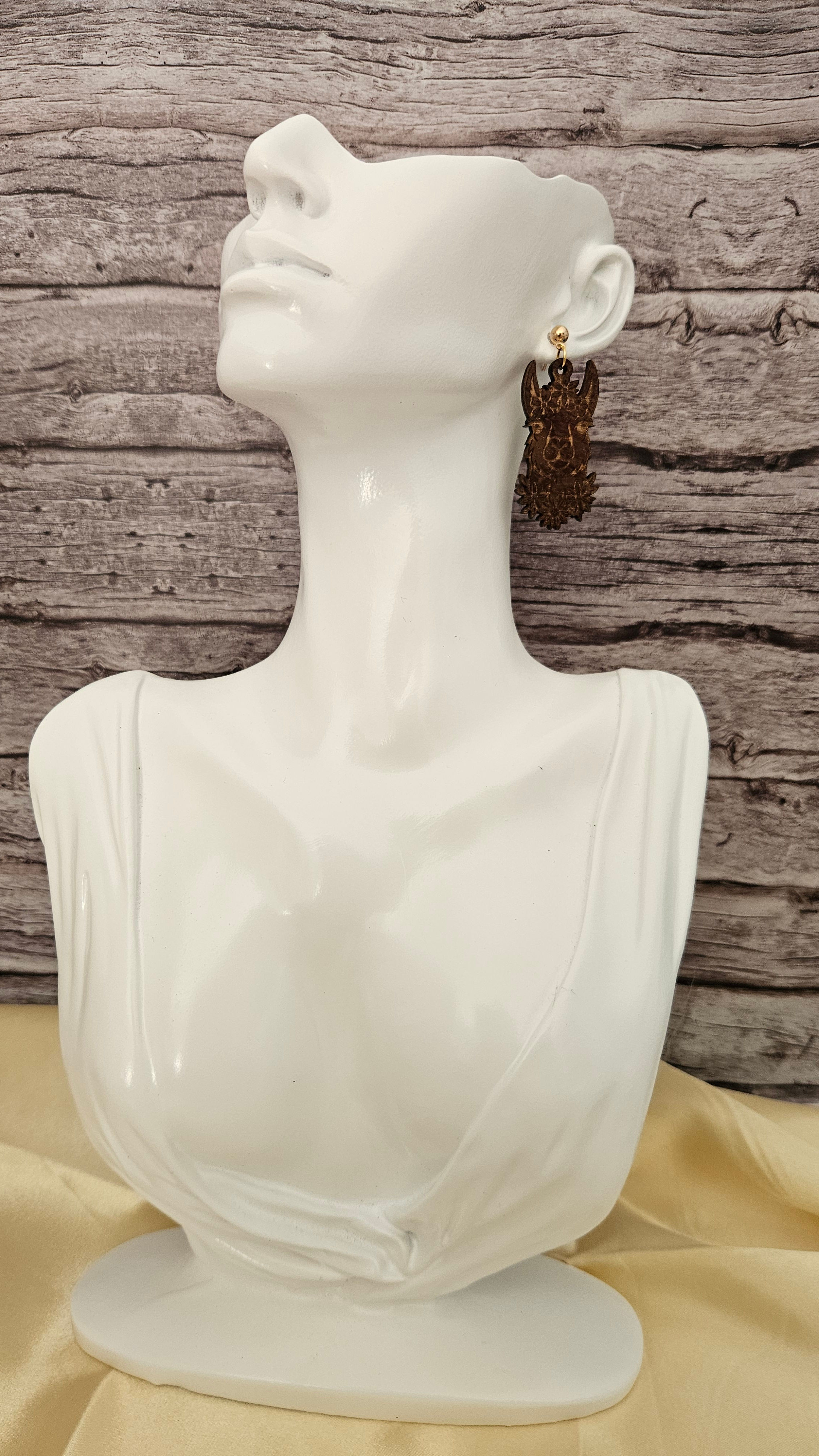 Boucles d'oreilles Lama Boisé