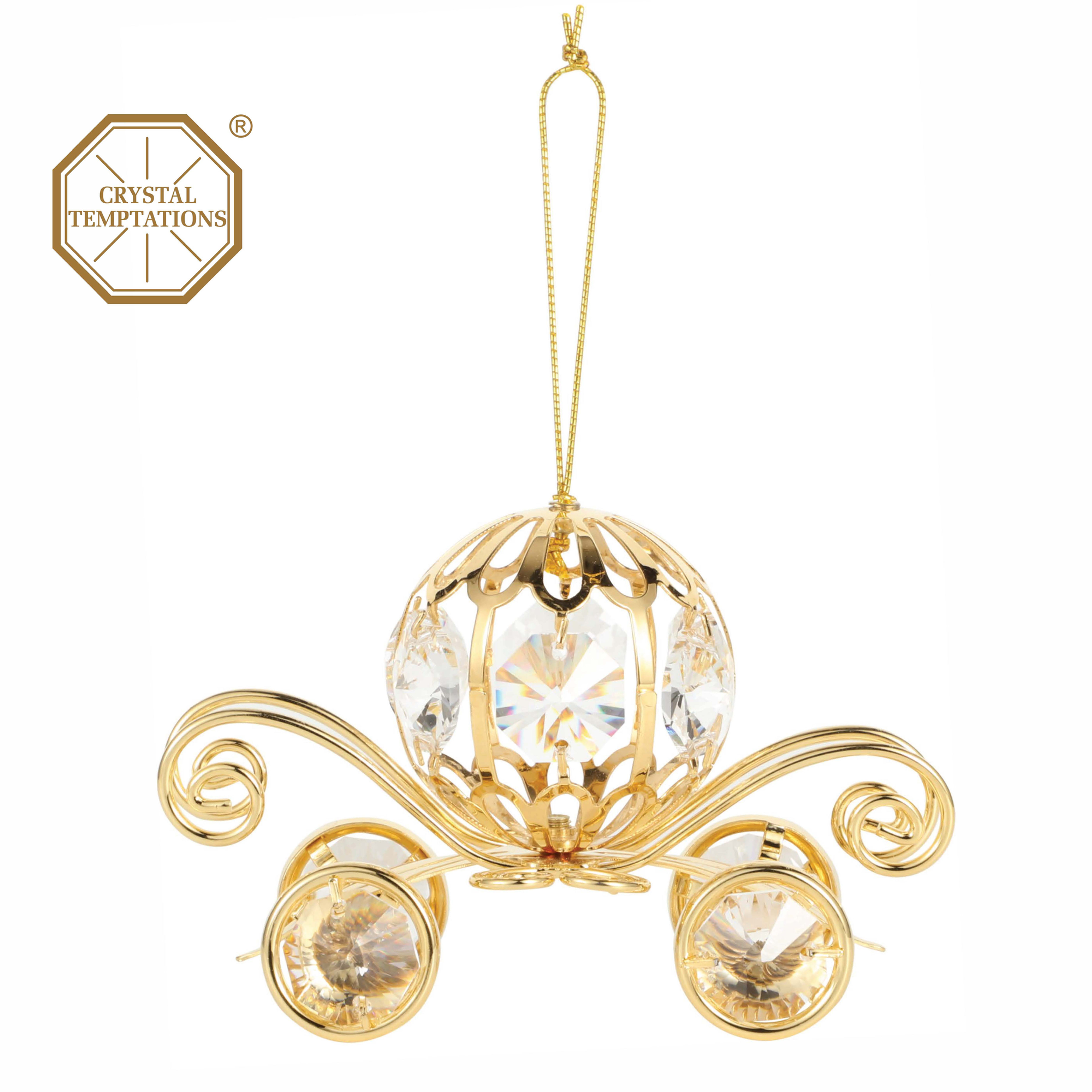 24K gold plated Coach hanging ornament  crystal