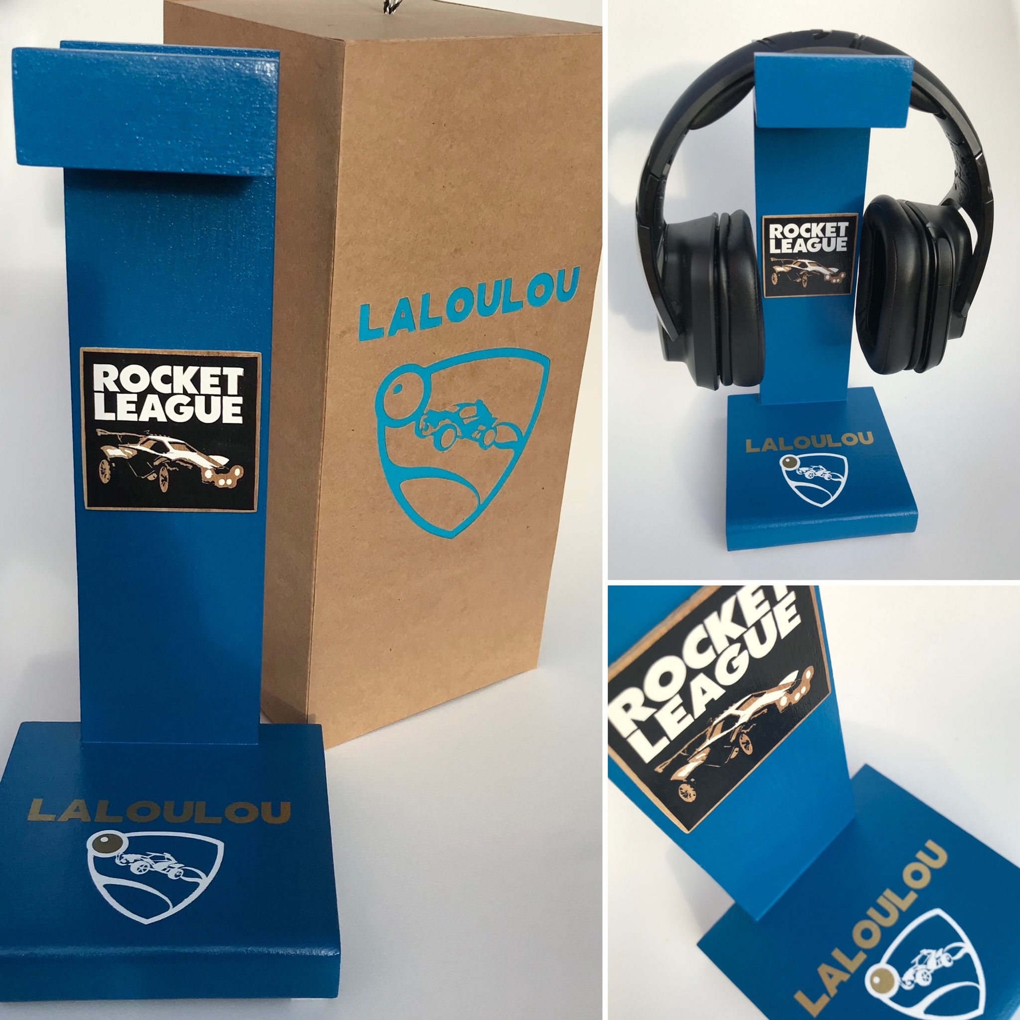 Porte casque "Rocket League"  Personnalisable Couleur Logo et nom