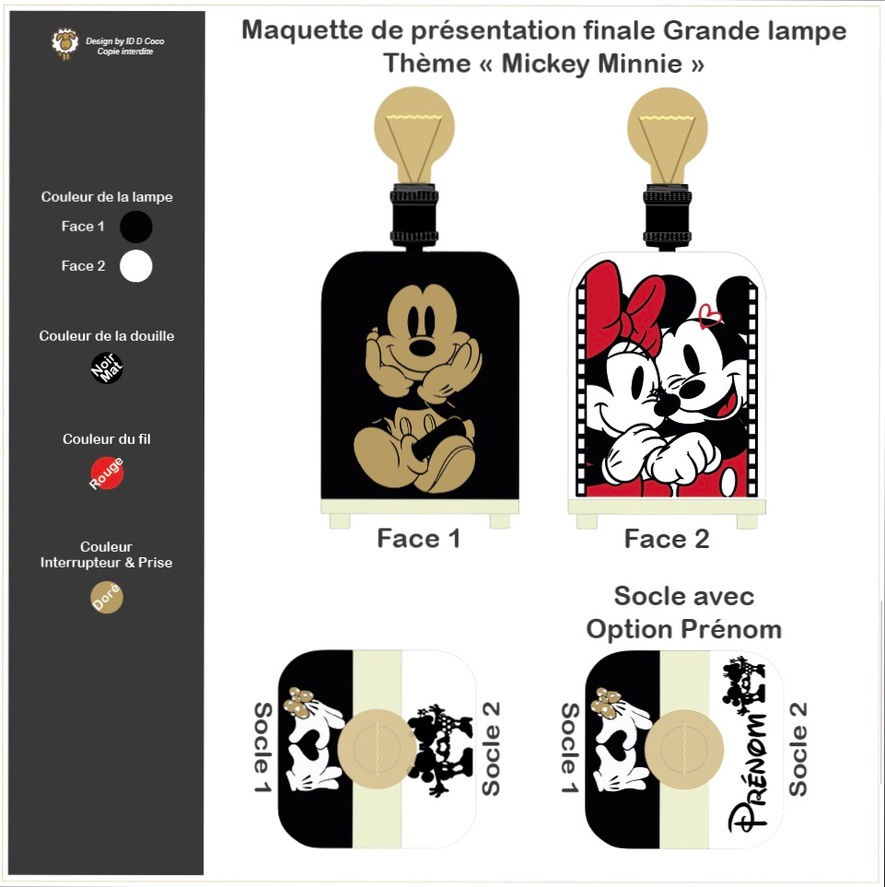 Miniature : Lampe thème "Mickey Minnie"