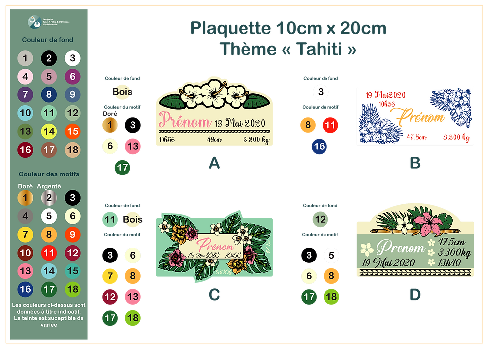 Plaquette 10x20cm Thème au choix
