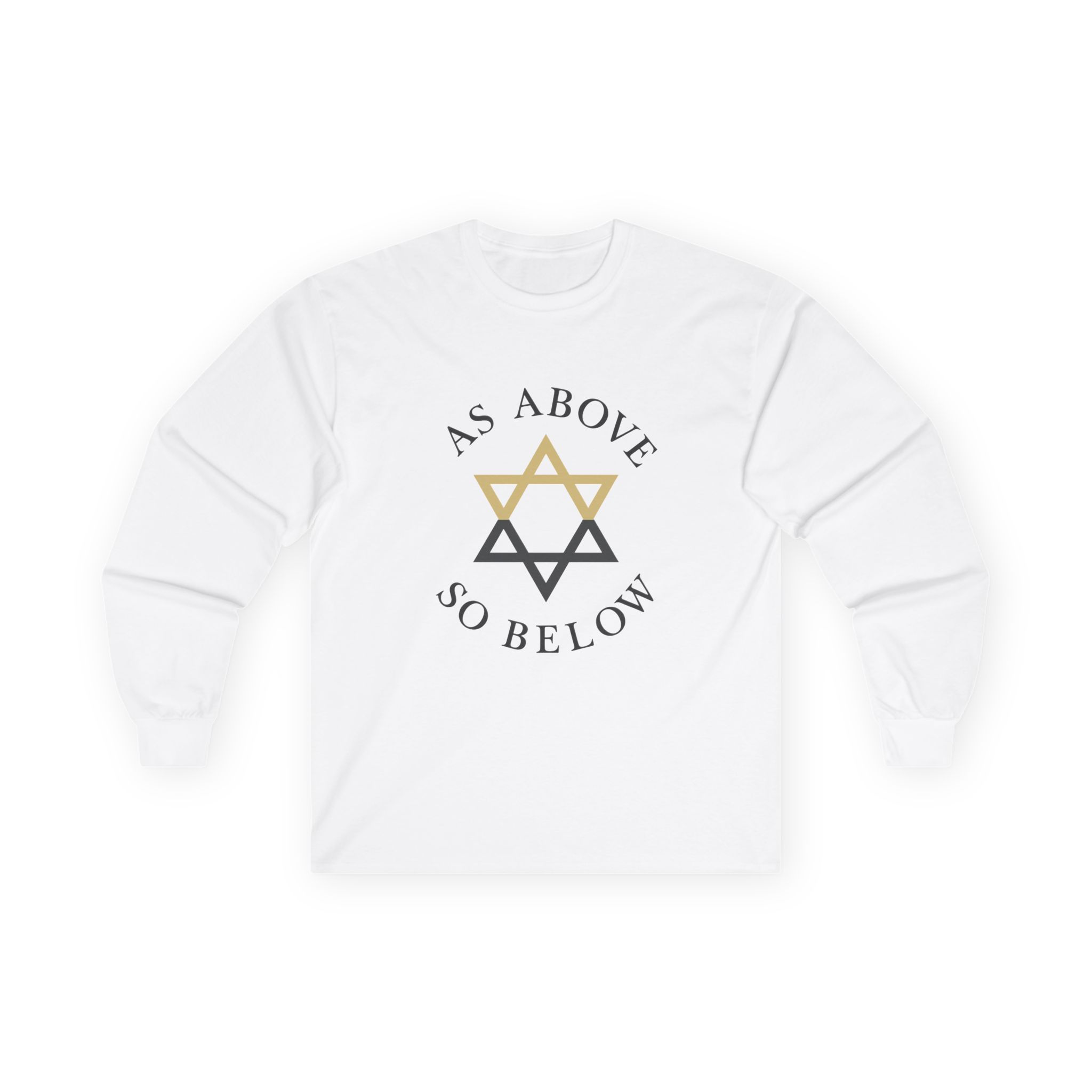 Unisex Long Sleeve Star of David Tee - As Above So Below, Jewish Gift