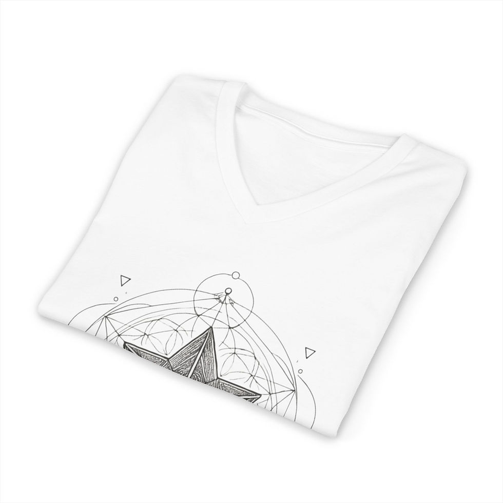 Thumbnail: Sacred geometry t-shirt with merkaba Star of David design, a spiritual Jewish symbol for meditation, mindfulness, everyday