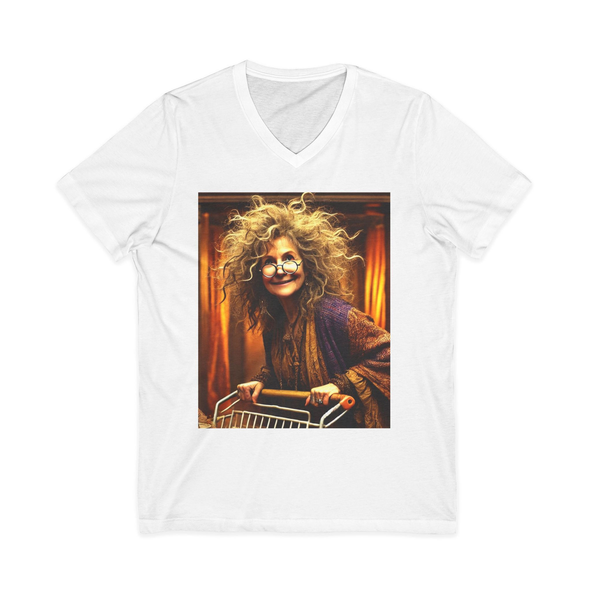 Gefilda with cart Unisex Jersey Short Sleeve V-Neck Tee