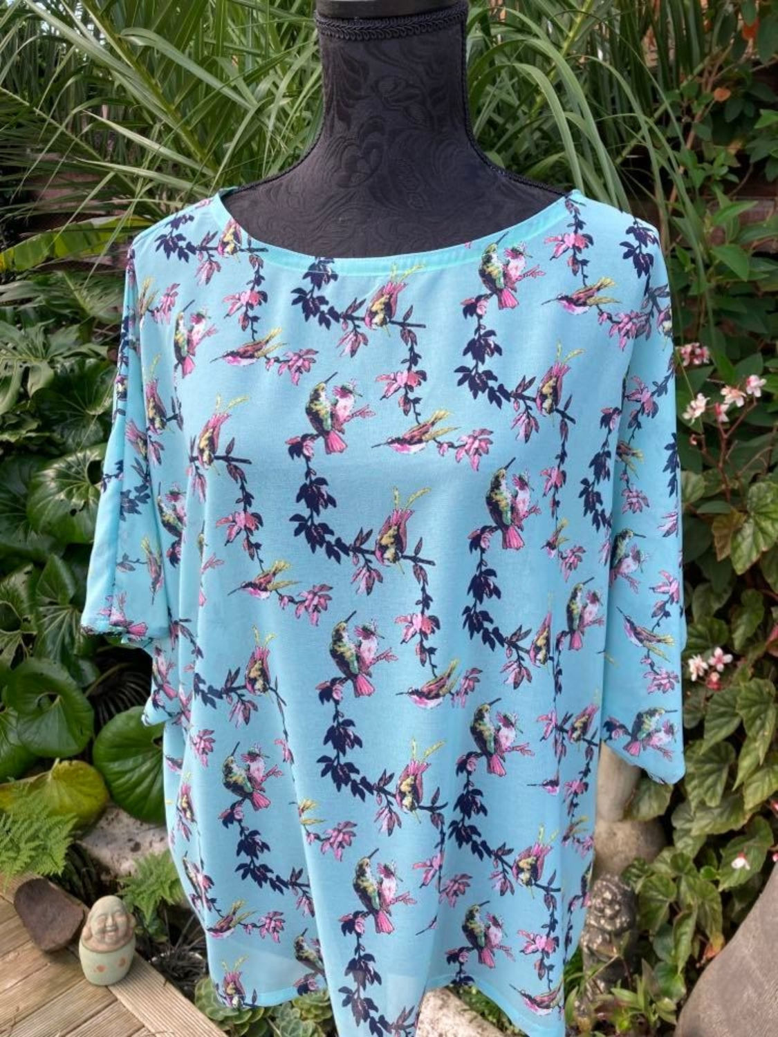 Swansea Top (Aqua print)