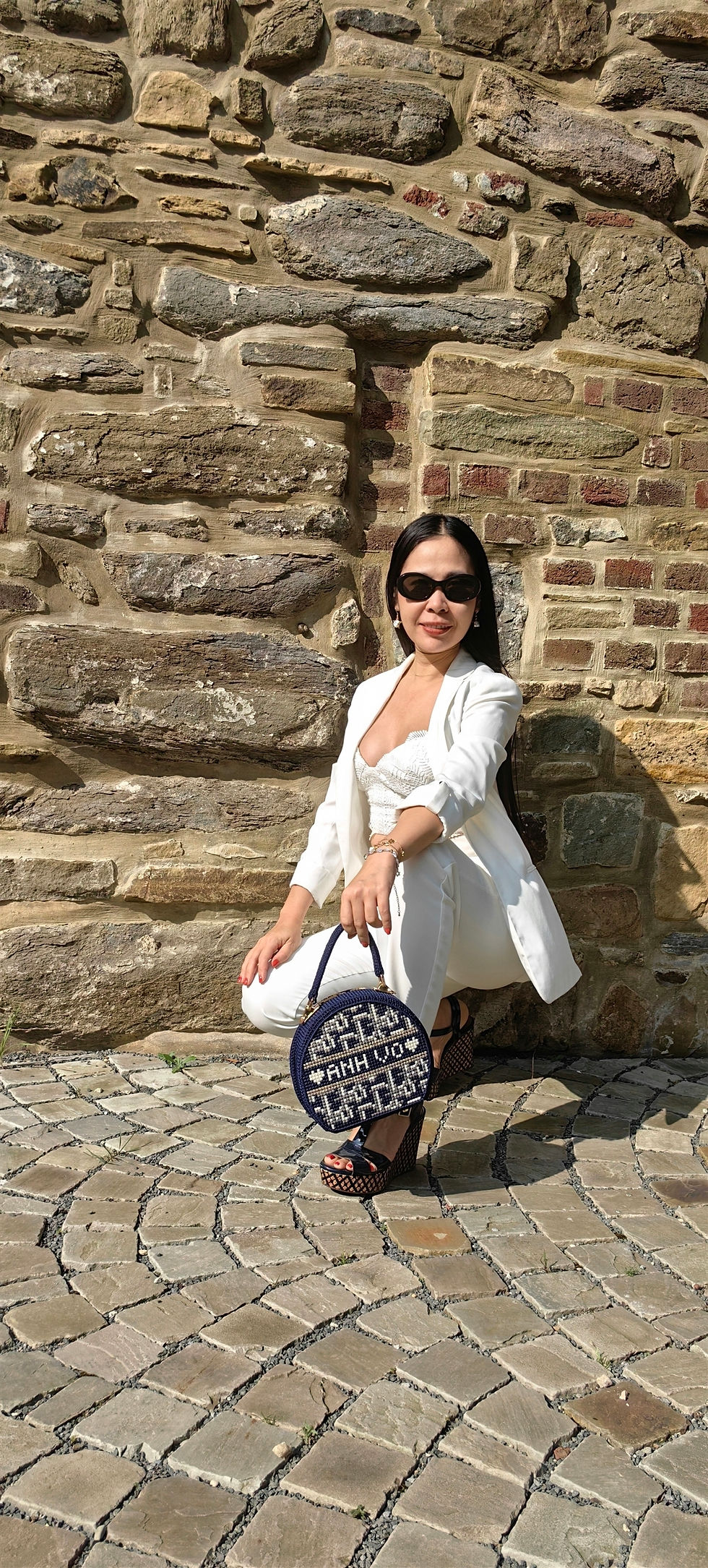 Thumbnail: CUSTOMISED ROUND NAVY BAG 