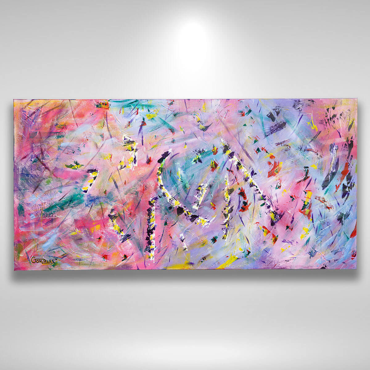 Cotton Candy | Original Pastel Abstract Expressionist Canvas by Alan Gonzales