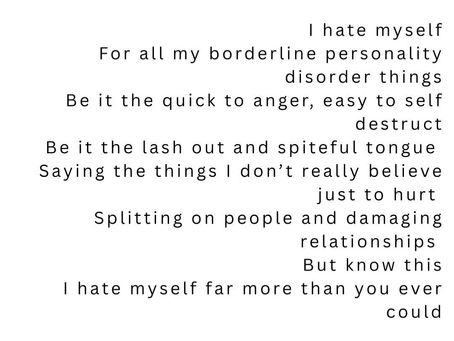 For all my boarder personality disorder things