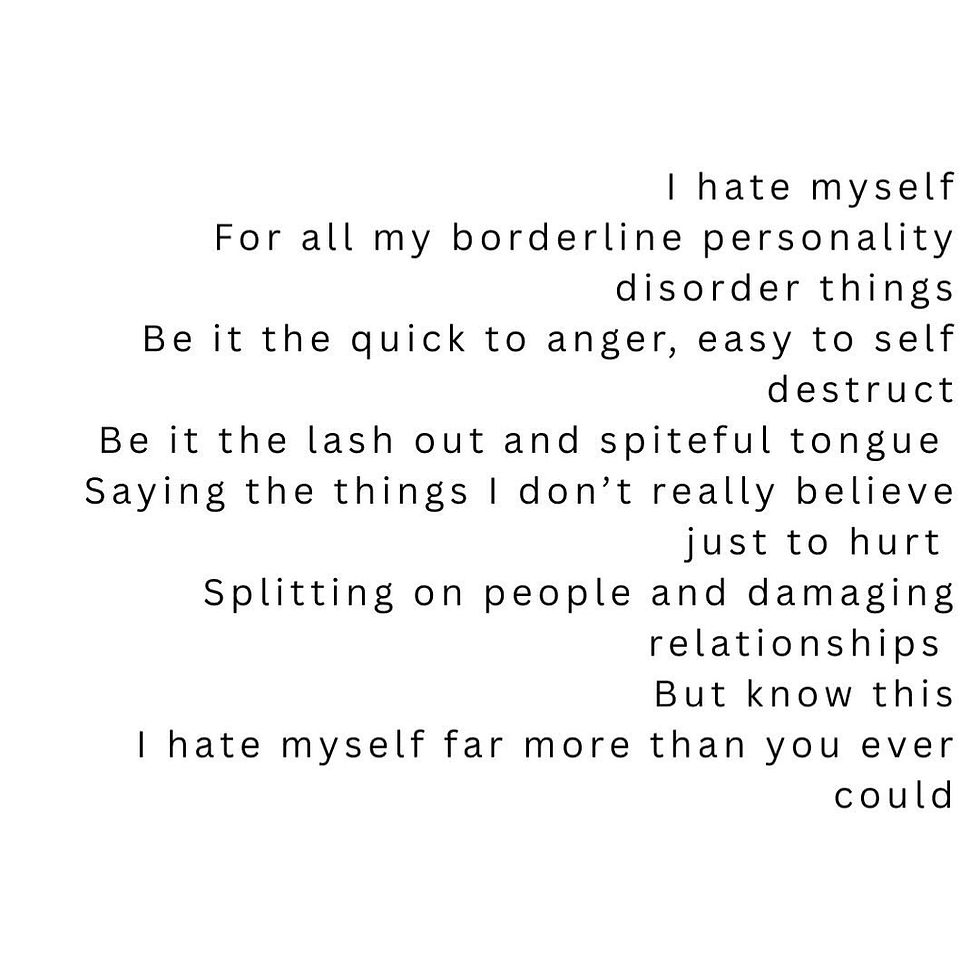 For all my boarder personality disorder things