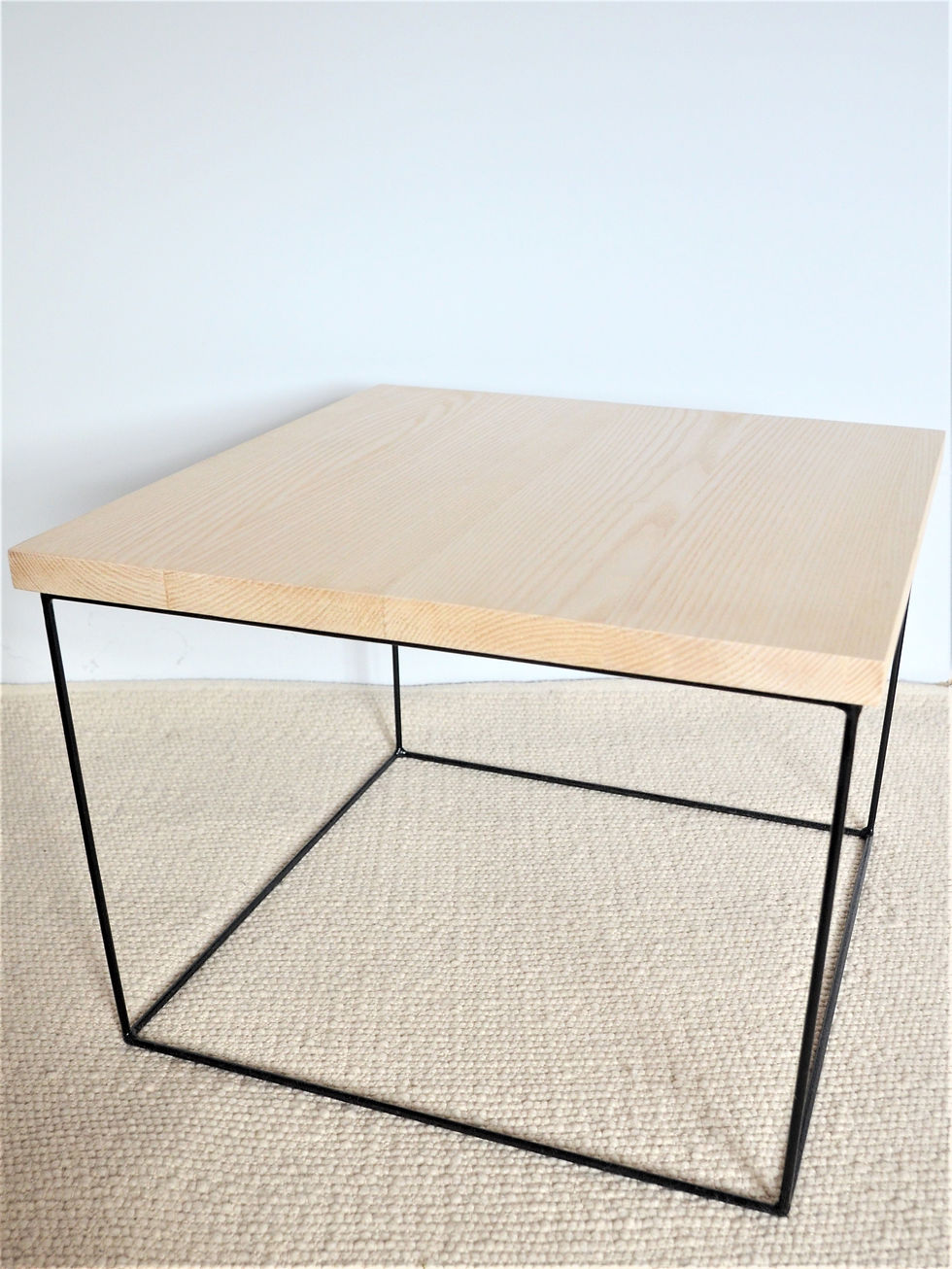 Miniatura: stolik kawowy CUBE jesion/stal 4