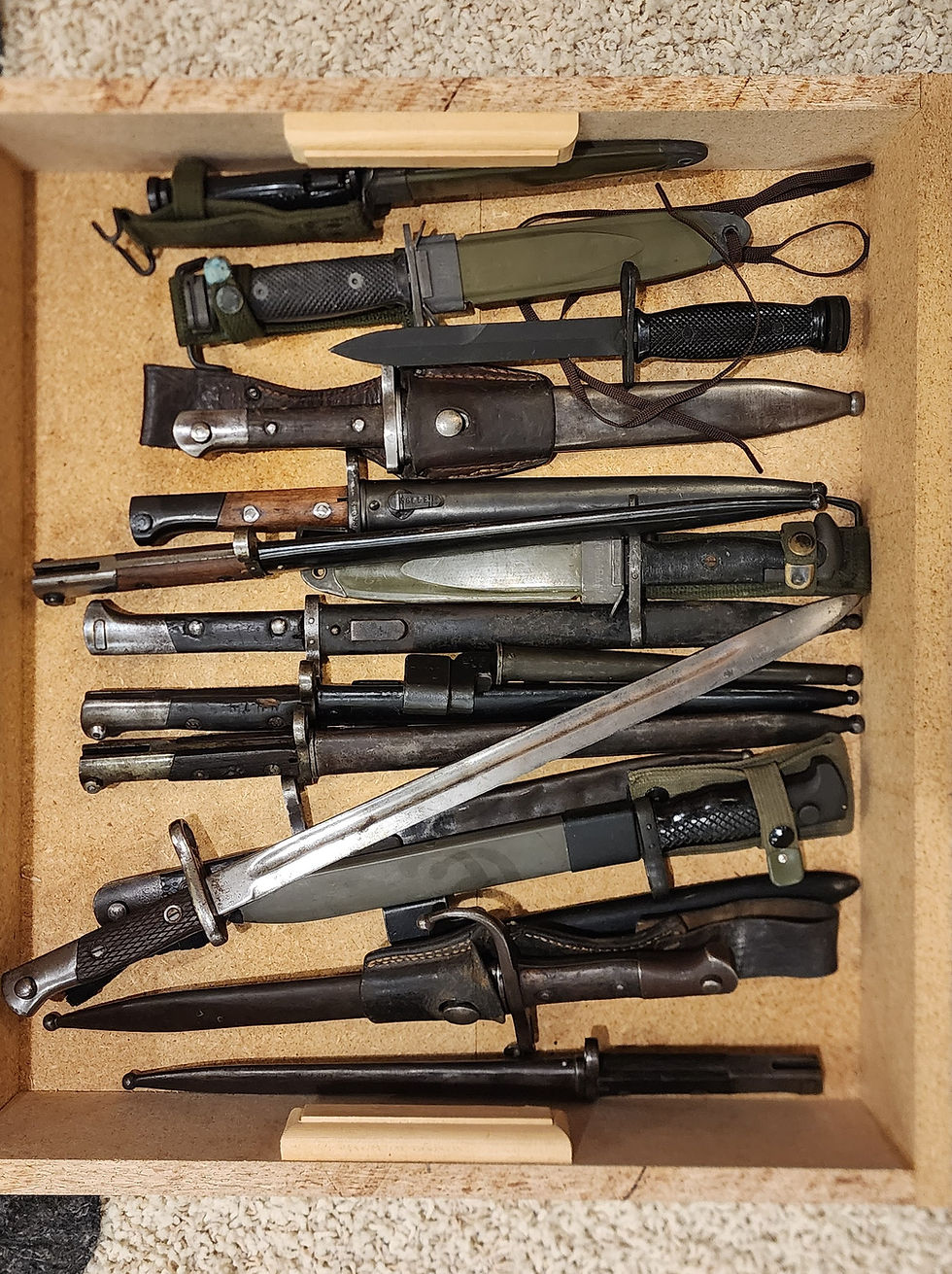 In addition to firearms, the estate included hundreds of knives, bayonets, and military collectibles. Complete estate resolution often involves evaluating all related assets—not just the firearms themselves.