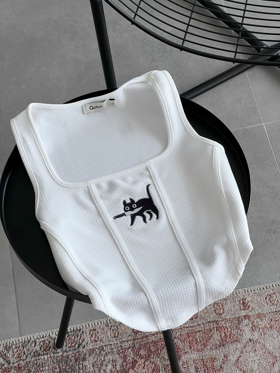 Cat Embroidered Top
