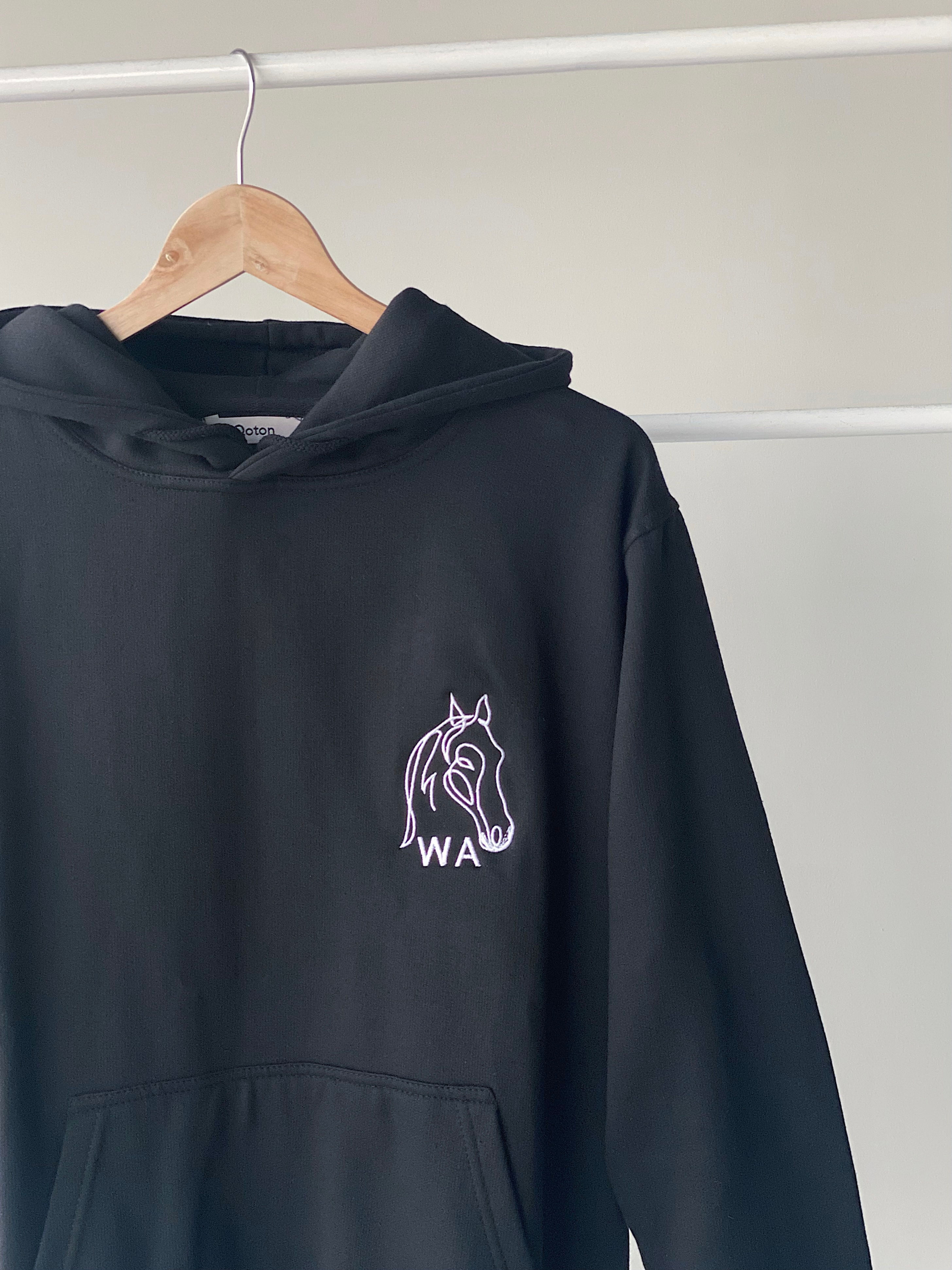 Horse - line art Embroidered Hoodie 06