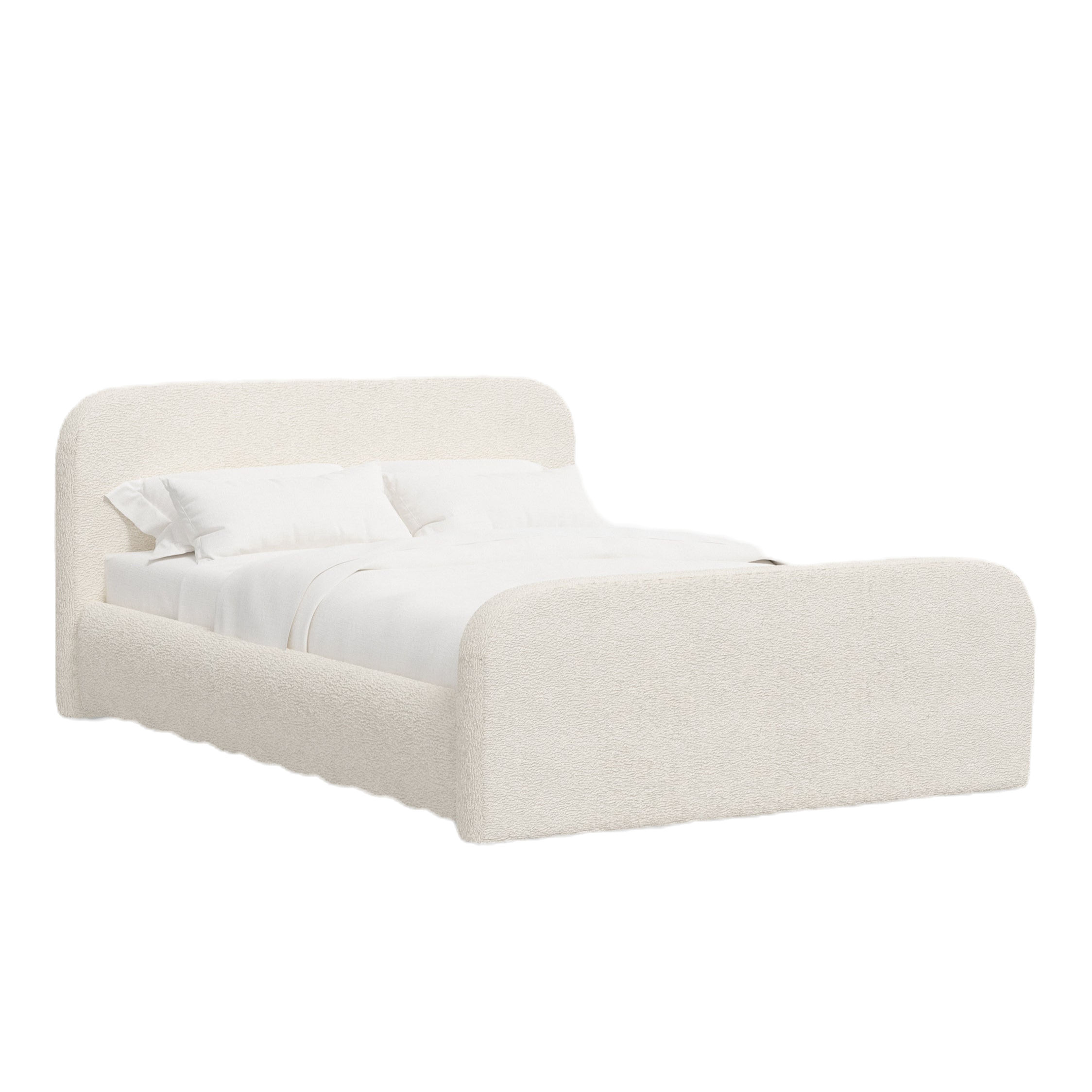 Nabiha Upholstered Platform Bed With Footboard Modern Rounded Headboard