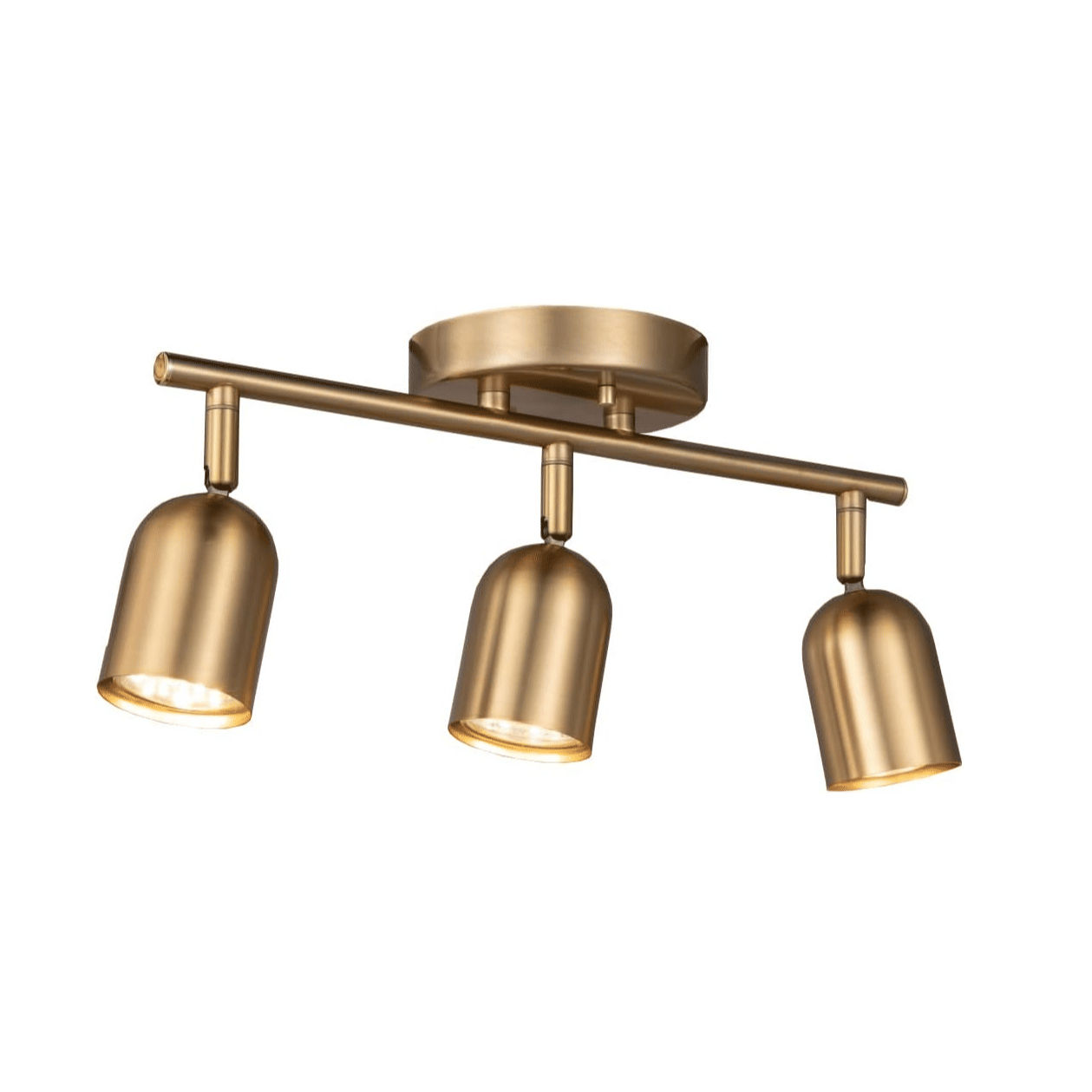 Modern 3-Light Adjustable Matte Brass Ceiling Track Lighting