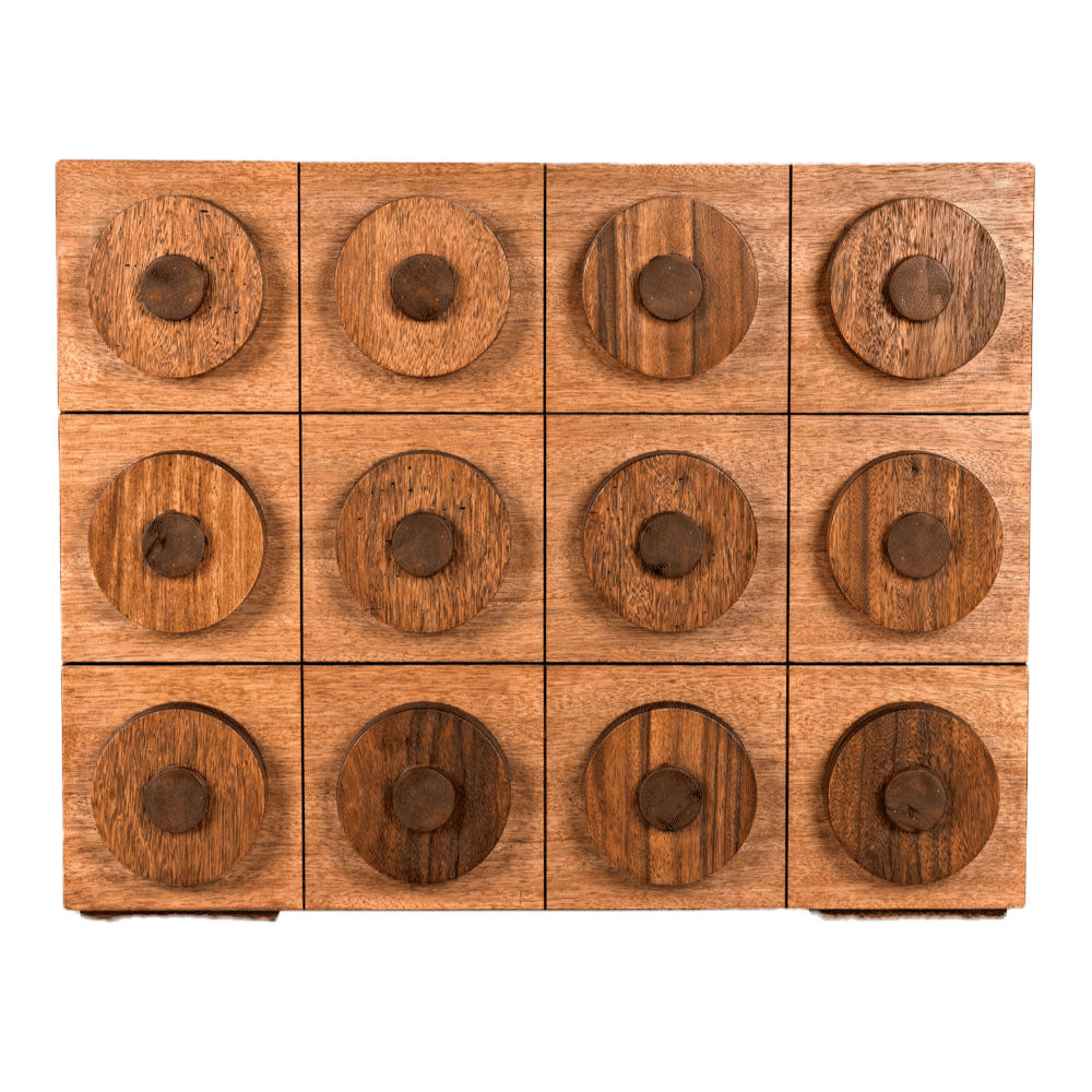 Kobe Natural Wood 3-Drawer Dresser with Cylindrical Wood Pulls