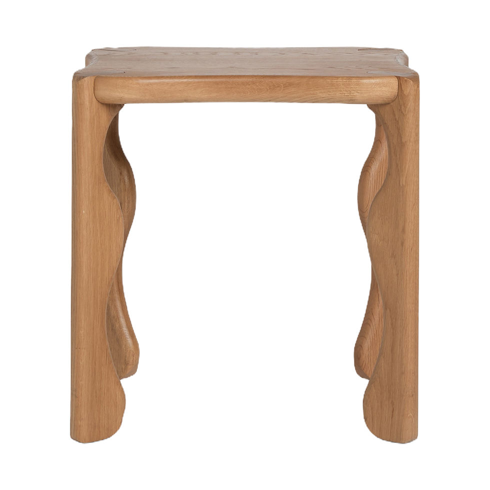 Miniatura: Wavy Sculptural Oak Side Table for Modern Living Rooms