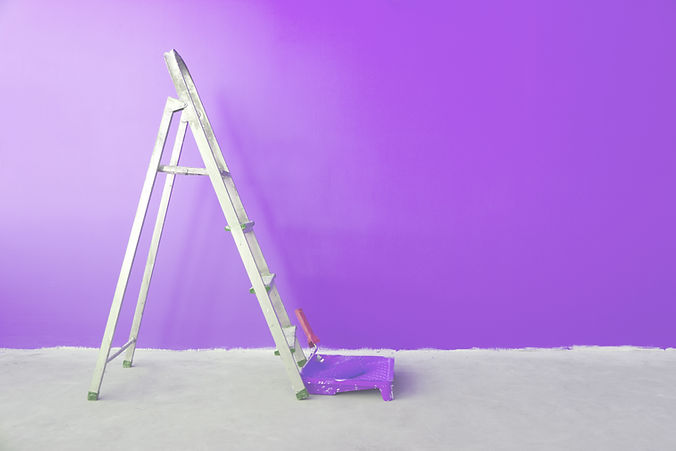 Leiter mit Farbe