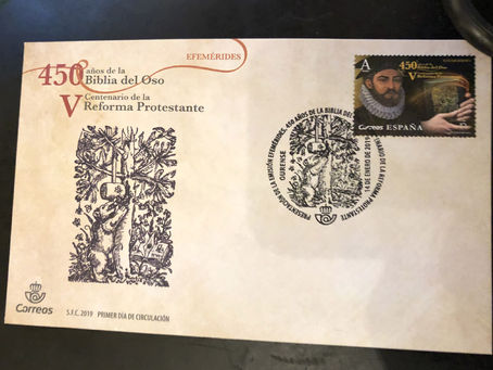 ESPAÑA: POR PRIMERA VEZ SE CREA UN SELLO HISTORICO PROTESTANTE DE CORREOS EN LA HISTORIA DE ESPAÑA