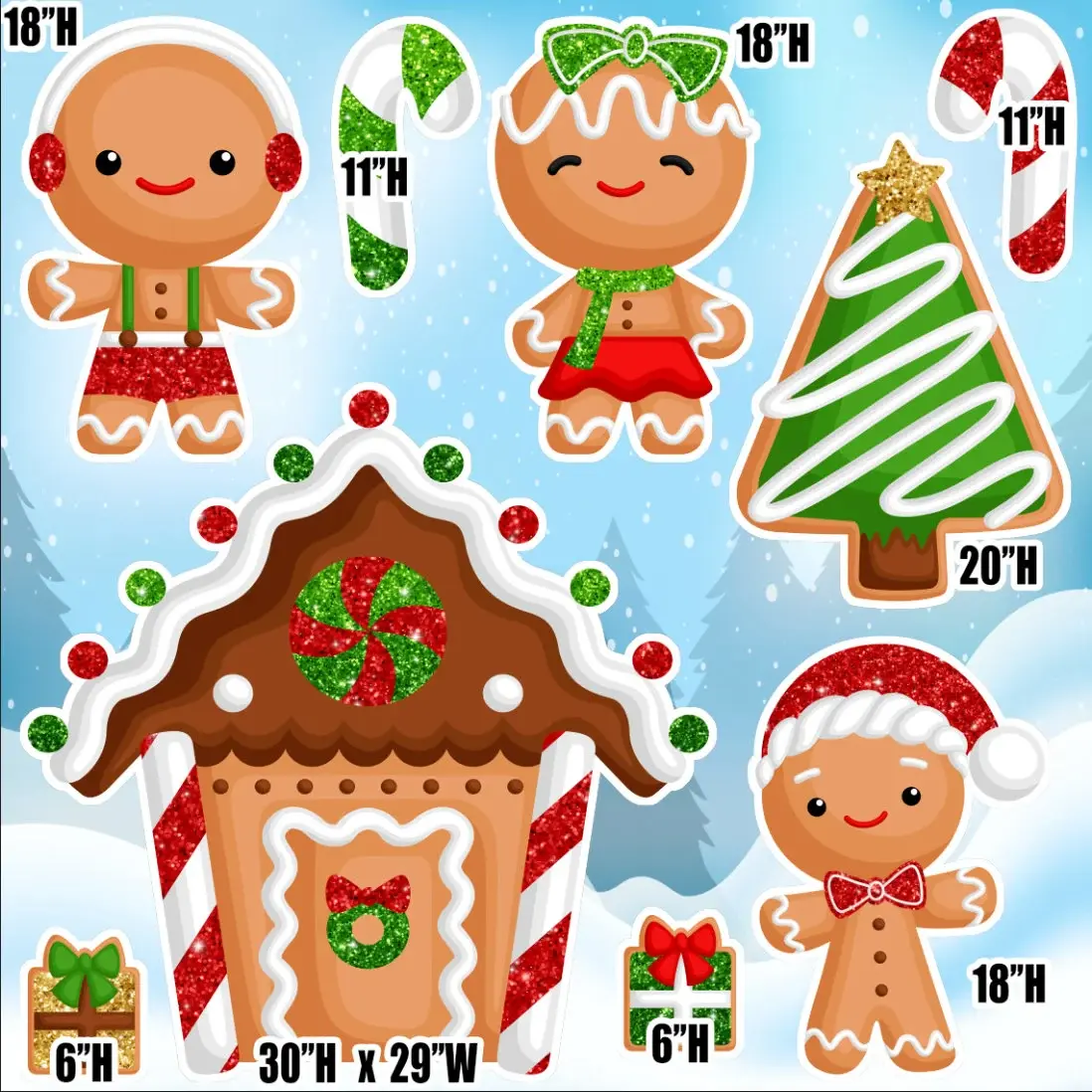 D045 HS CHRISTMAS GINGERBREAD PARTY PROPS