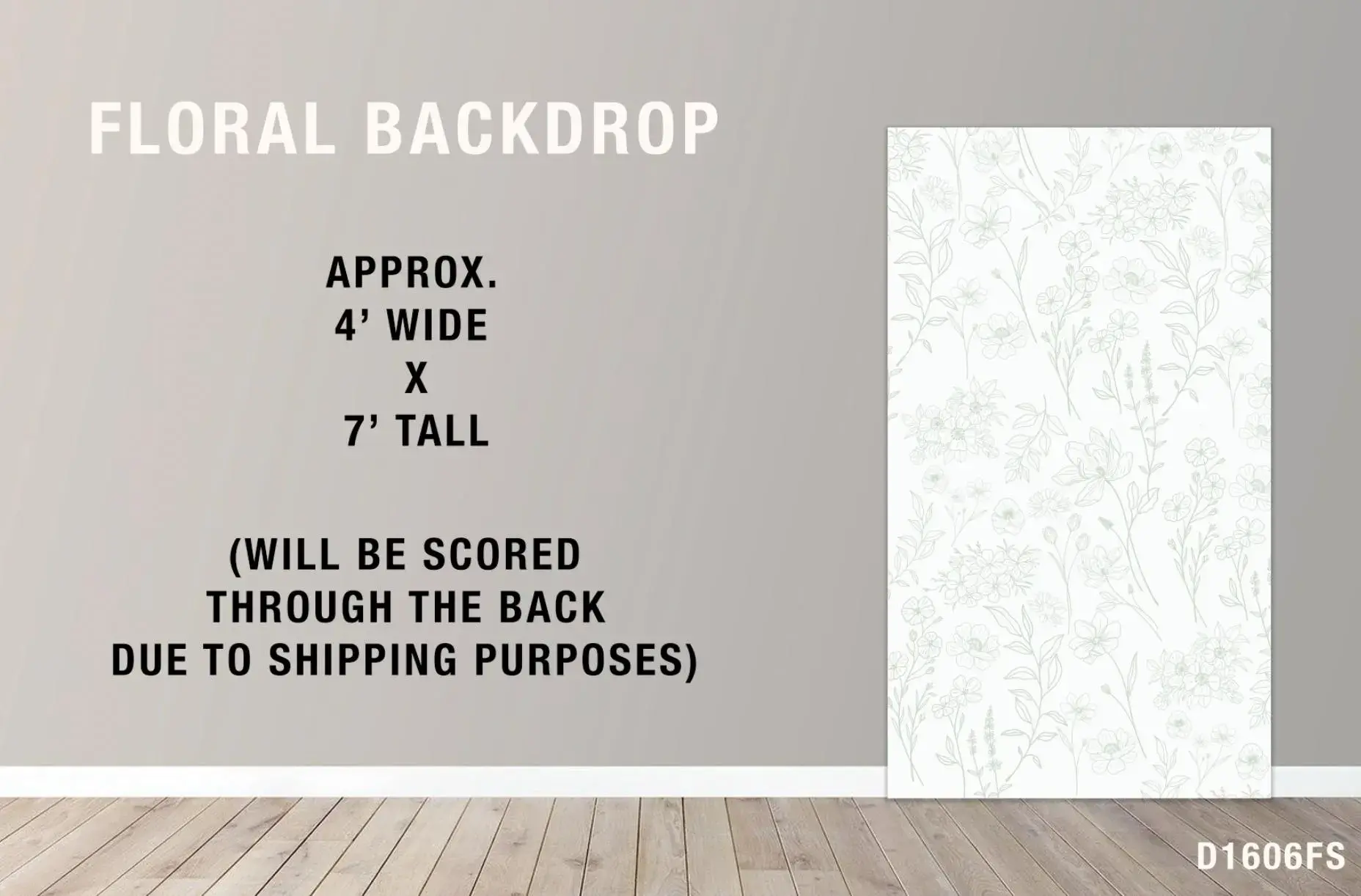 Backdrop Panel Floral Sketch, Toile Theme