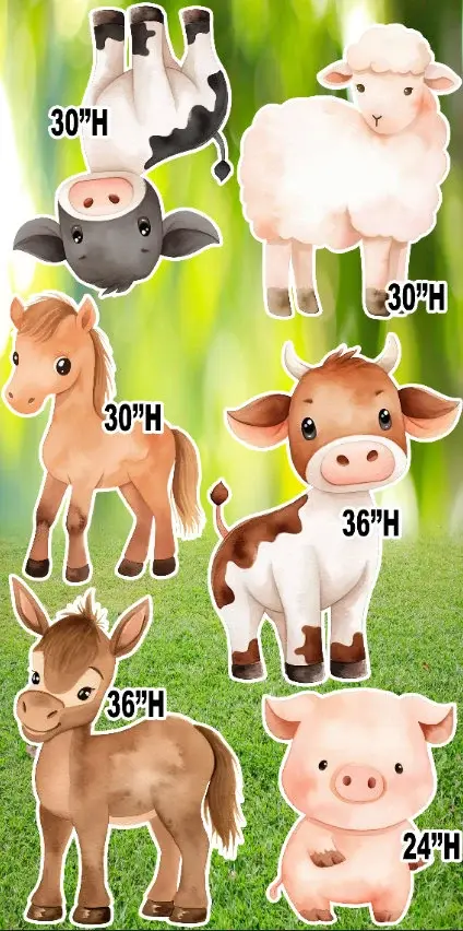 D273 FS FARM ANIMALS PARTY PROPS