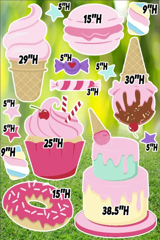 D212 QS3 ICE CRAM & CAKE PARTY PROPS